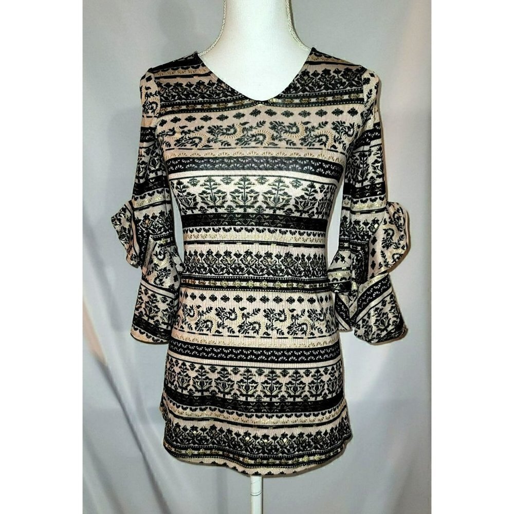 Amy Byer Ruffled Sleeve Sweater Tunic - Size S